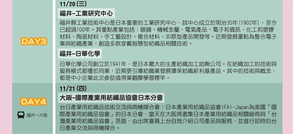2019日本智慧化工廠考察團(11/18-11/22)