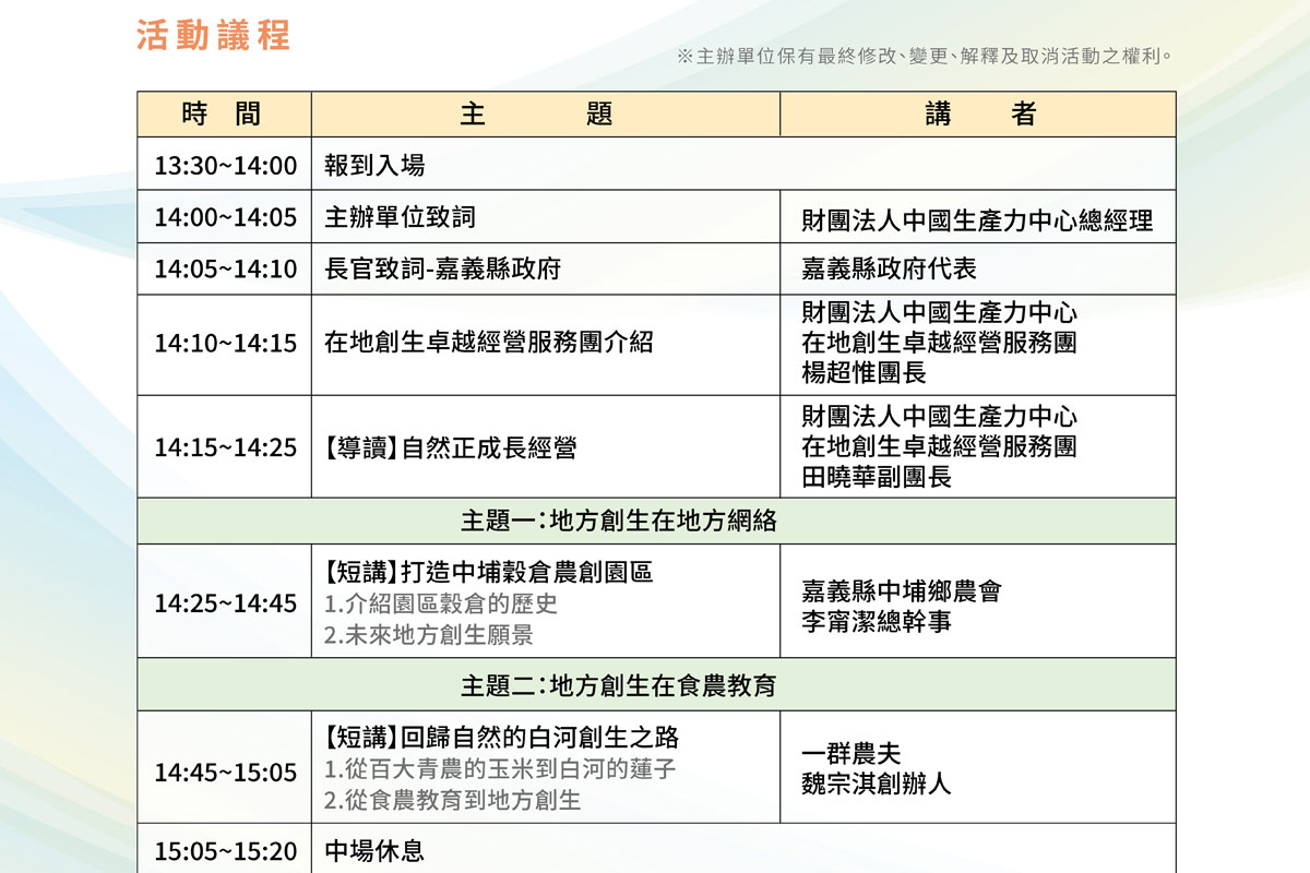 感恩有您閱讀趣系列活動(五) 地方創生的多元實踐 連結歷史與創新的成長之路