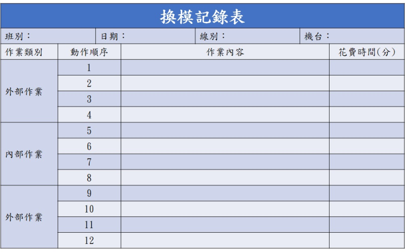 換模記錄表